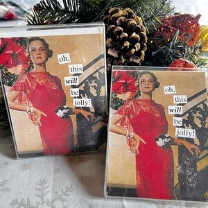 Super fun Holiday Glam Invitations (20) NIB by anne taintor! Rare Find!